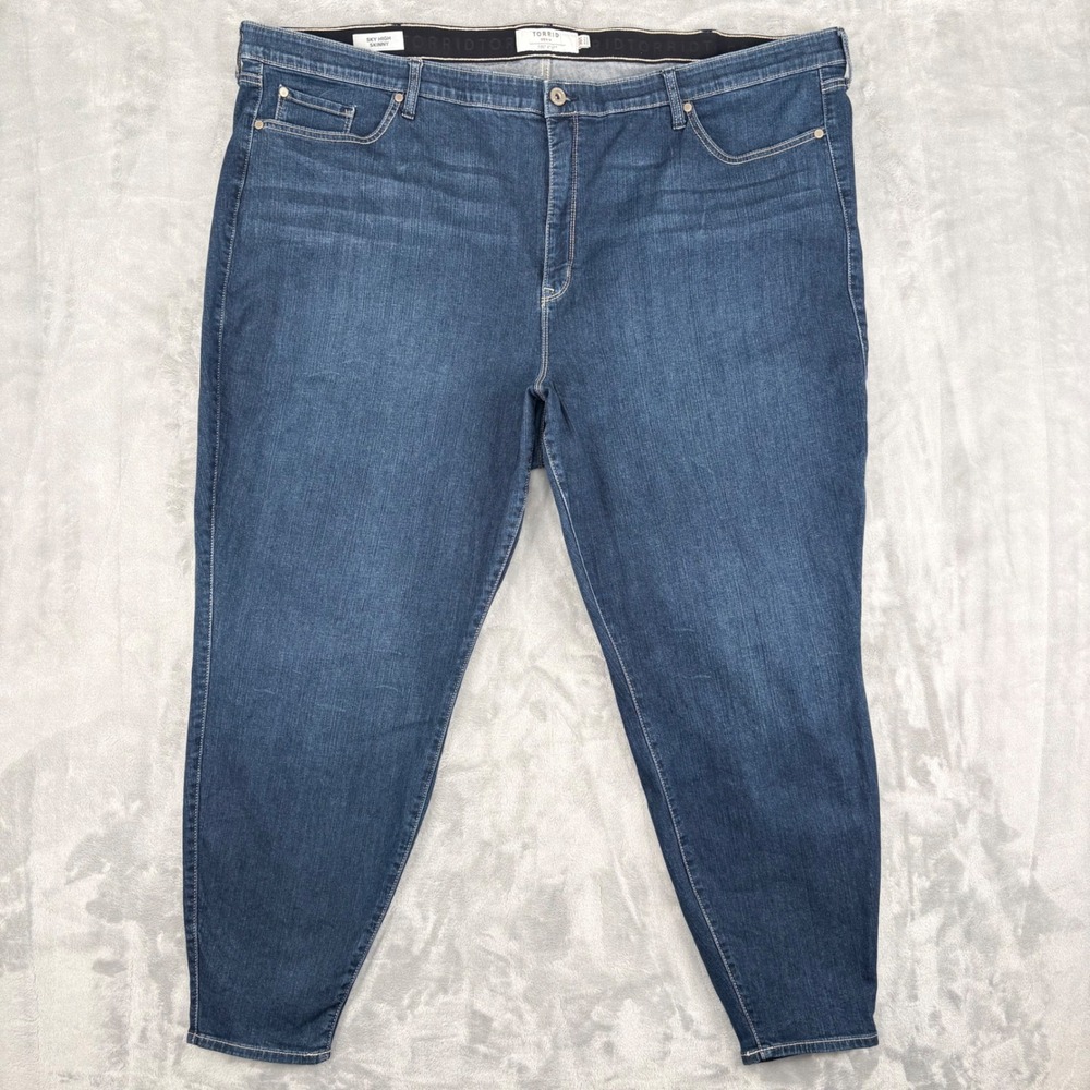 Torrid Jeans Womens 30T Fits 51x29.5 Blue Sky High Skinny Tall Plus Size Stretch